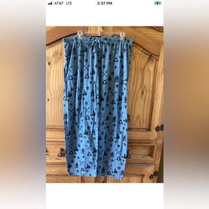Men Rustic Ridge blue black camping pajama lounge pants - size XXL